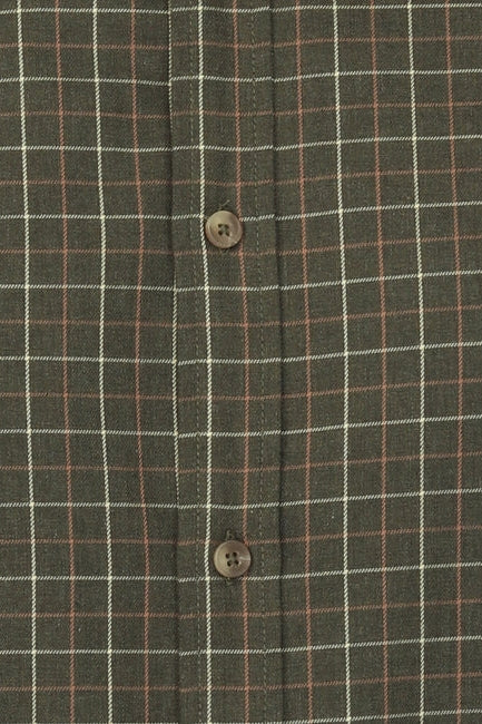 Wholesale,Vustra, Vustra Olive Cypress Shadows Plaid Organic Cotton Shirt, Green, Medium-42-TagM