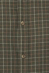 Vustra Olive Cypress Shadows Plaid Organic Cotton Shirt