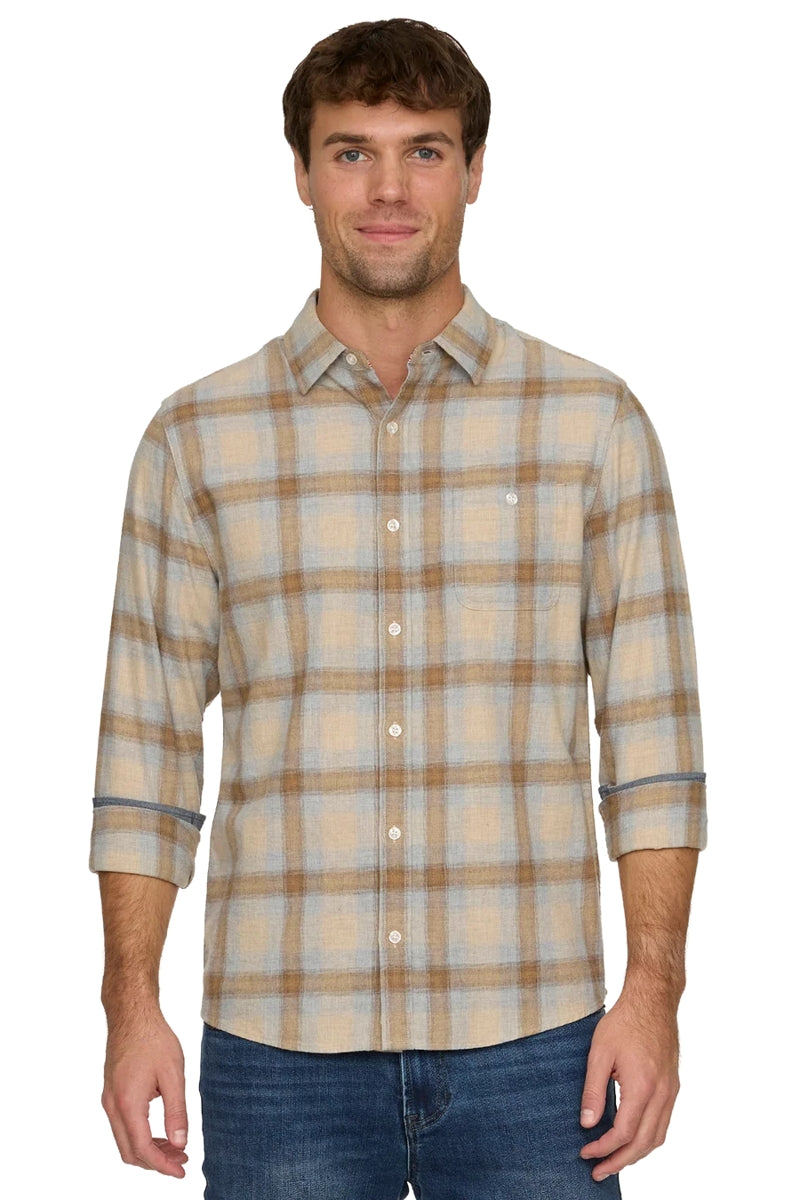 Wholesale,Flag & Anthem, Flag & Anthem Taupe/Grey Flannel Shirt, Tan, Medium-44-TagMLarge-47-TagLExtra Large-50-TagXL