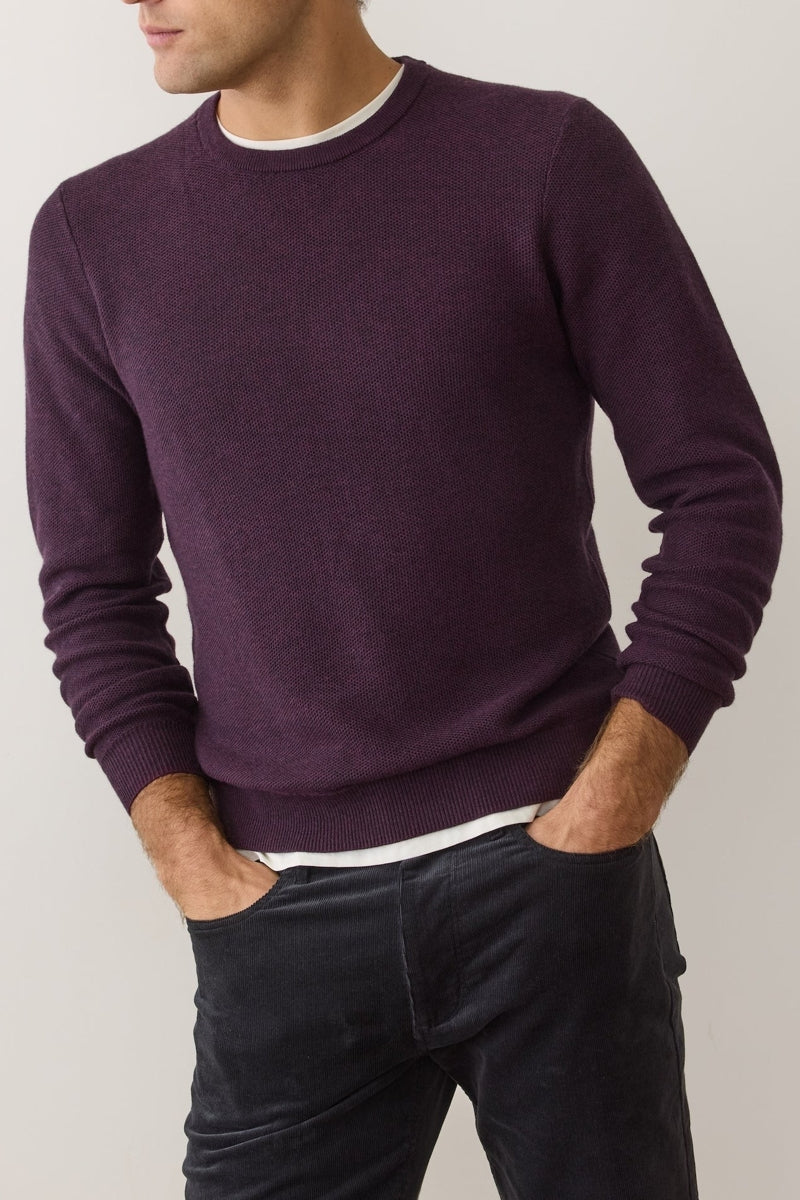 Wholesale,Marine Layer, Marine Layer Dark Purple Crewneck Sweater, Purple, Small-38-TagSMedium-41-TagMLarge-45-TagLExtra Large-48-TagXLExtra Extra Large-50-TagXXL