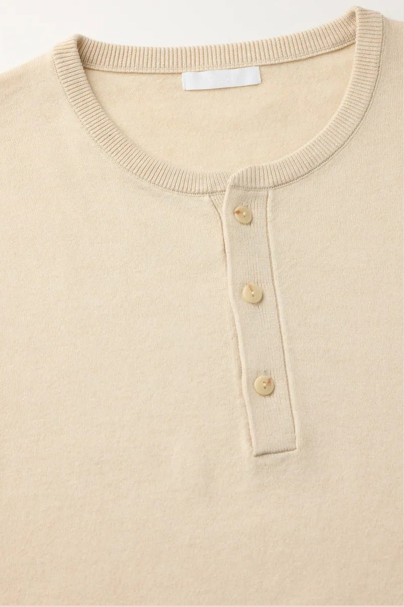 Direct From Brand,FYNE, FYNE Cream Knit Henley, Cream, Medium-41-TagM