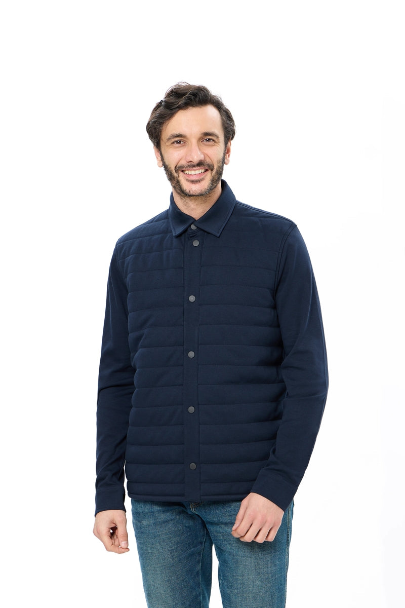 Wholesale,Luchiano Visconti, Luchiano Visconti Navy Quilted Jersey Knit Shacket, Blue, Medium-46-TagMLarge-48-TagLExtra Large-50-TagXLExtra Extra Large-52-TagXXLSmall-44-TagS