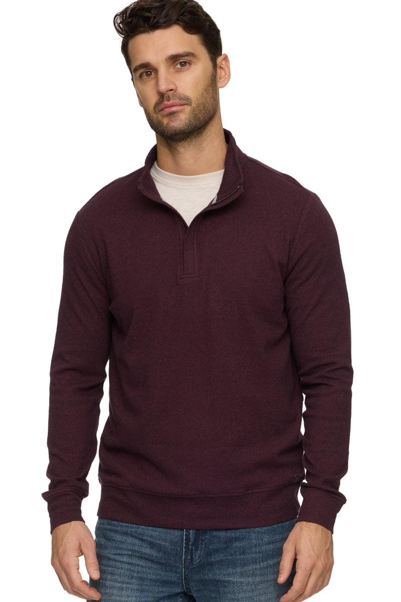 Wholesale,Flag & Anthem, Flag & Anthem Maroon Twill Knit Mock Qtr Zip, Red, Medium-43-TagMLarge-46-TagLExtra Large-49-TagXLExtra Extra Large-52-TagXXLSmall-40-TagS