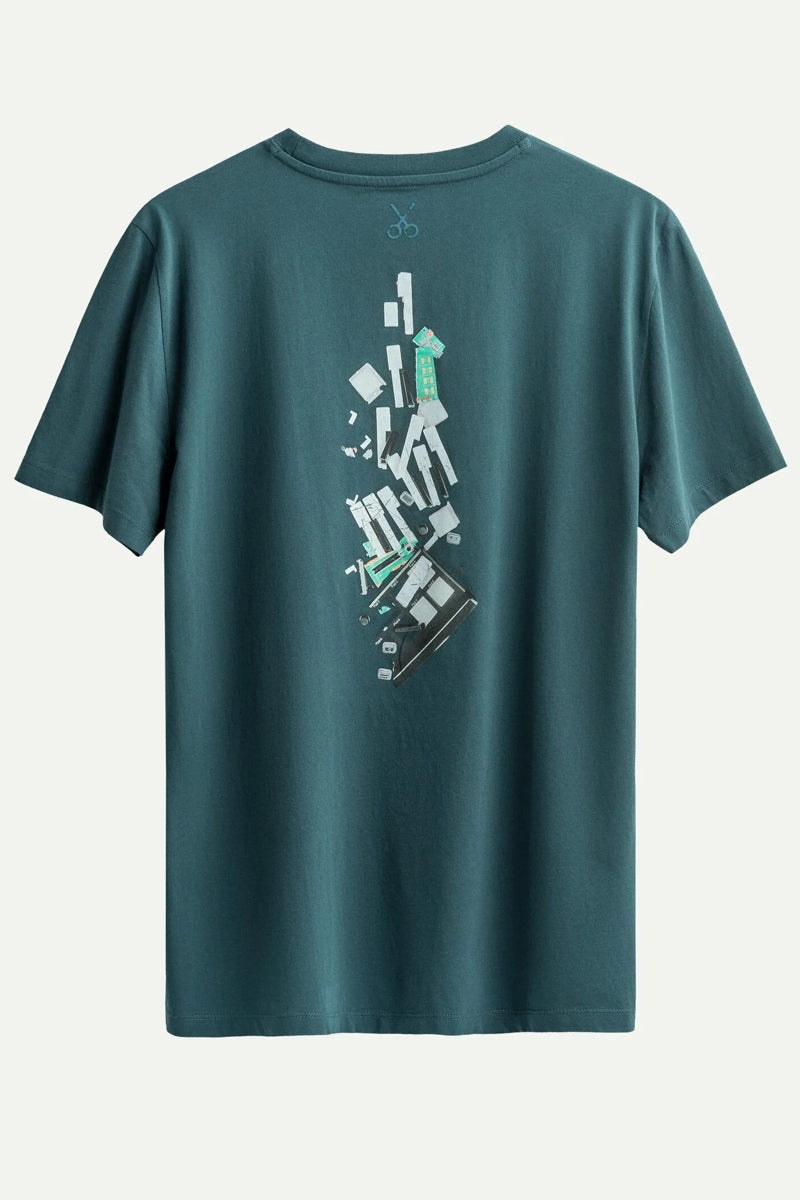 Wholesale,KAFT, KAFT Ocean Blue Graphic T-Shirt, Blue, Large-46-TagL