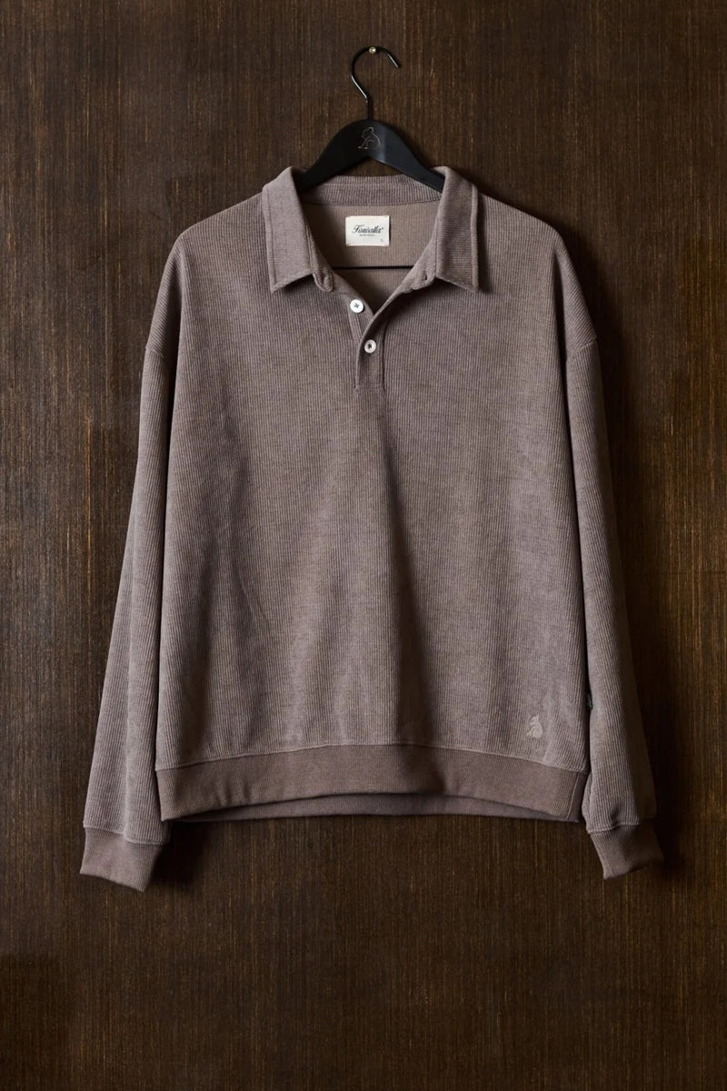 Wholesale,Kuwalla, Kuwalla Grey Ribbed Textured Chenille Polo, Grey, Small-46-TagSMedium-48-TagM