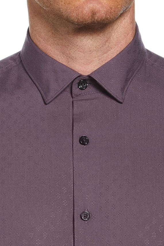Wholesale,Perry Ellis, Perry Ellis Wine Geo Dobby Button-Down Shirt, Purple, Medium-43-TagM