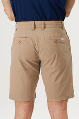 Eubi Khaki Brown Golf 9" Shorts with Hidden Drawstrings