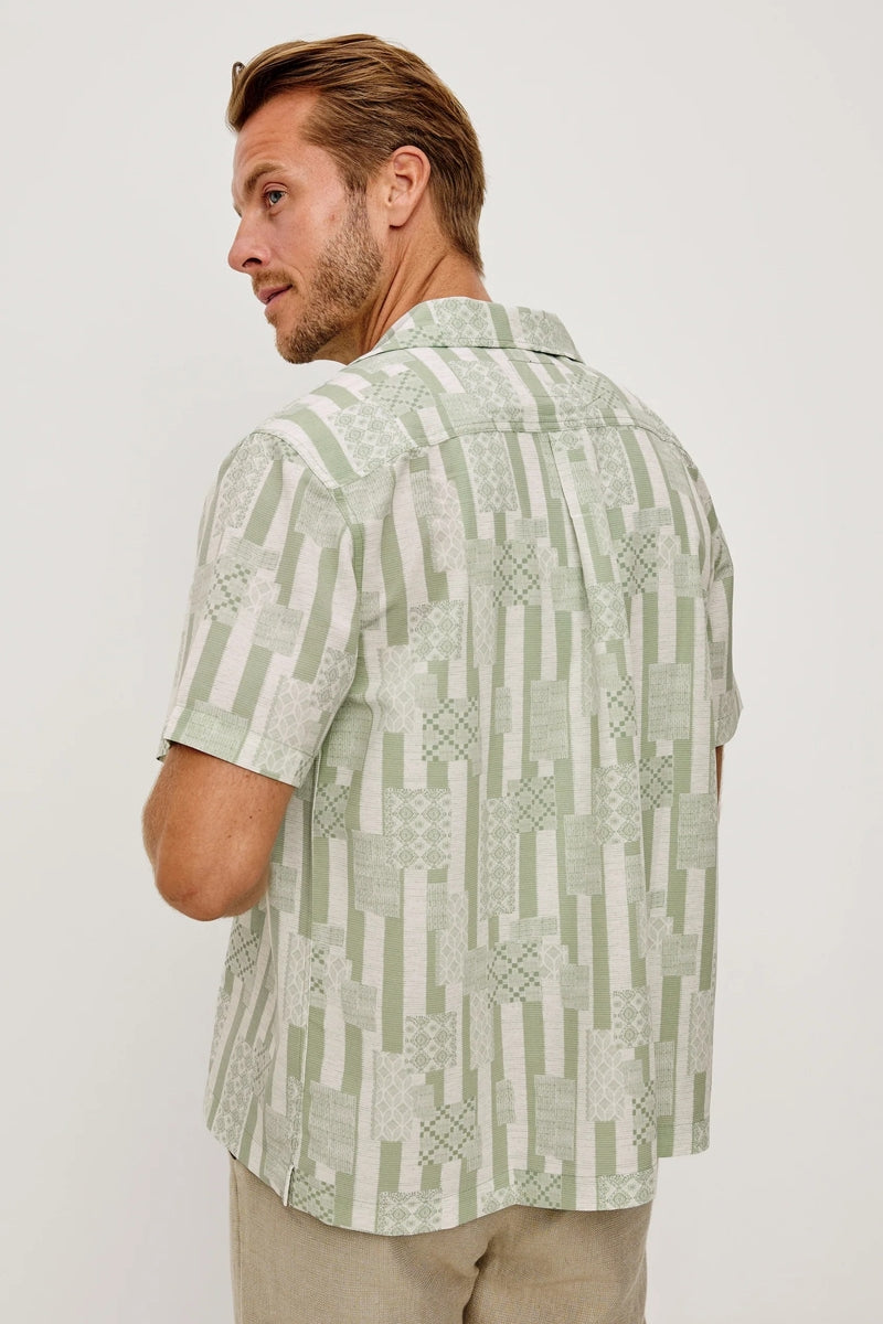 Wholesale,Rails, Rails Green/White Sage Patchwork Stripe Shirt, Green, Small-44-TagSMedium-47-TagMLarge-50-TagL