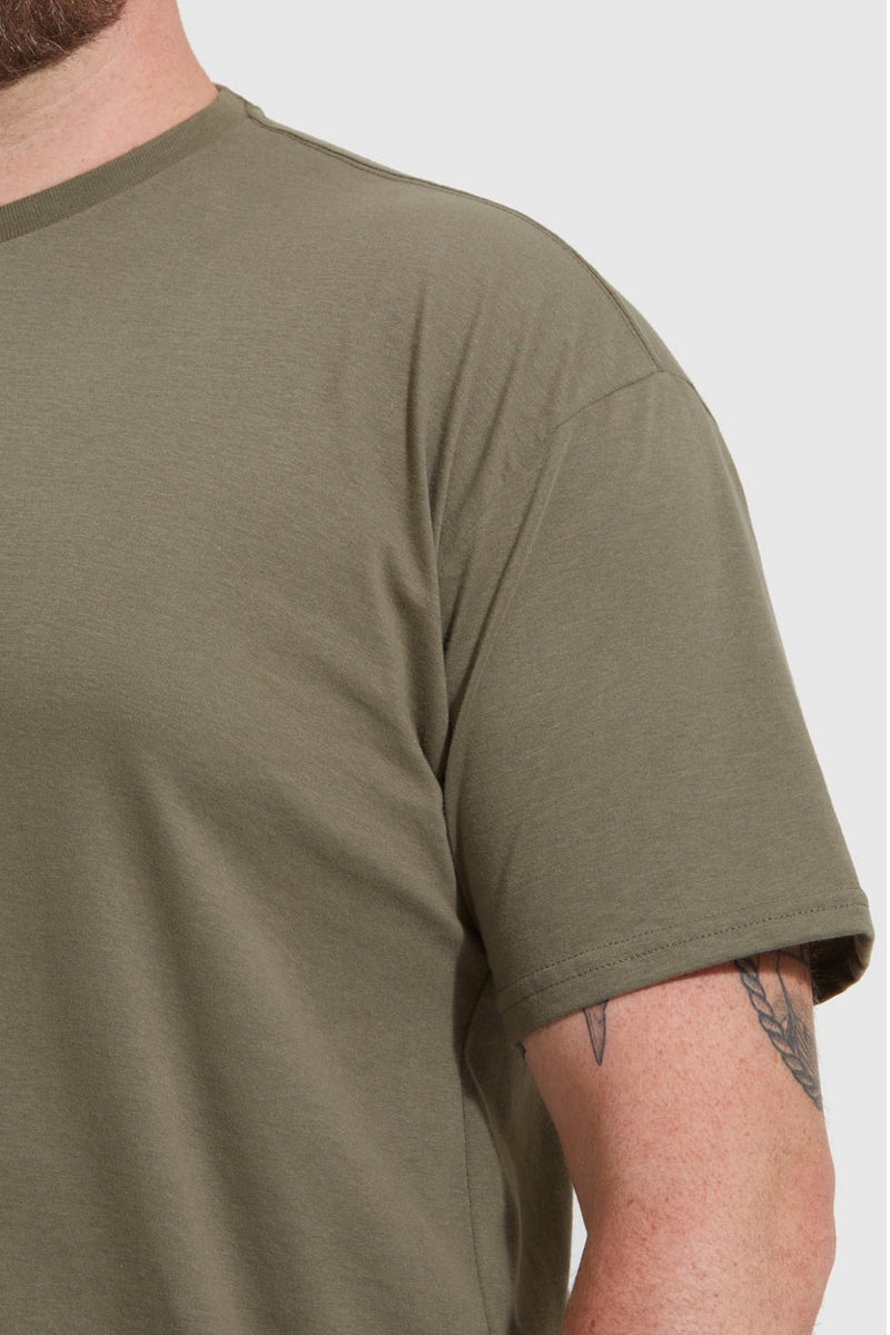 Faire,True Classic, True Classic Military Green Short Sleeve Tee, Green, Large-42-TagL