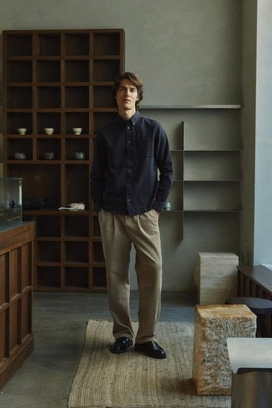 Wholesale,Casual Friday, Casual Friday Dark Navy/Brown Striped Shirt, Blue, Small-40-TagSMedium-42-TagMLarge-44-TagLExtra Large-46-TagXL