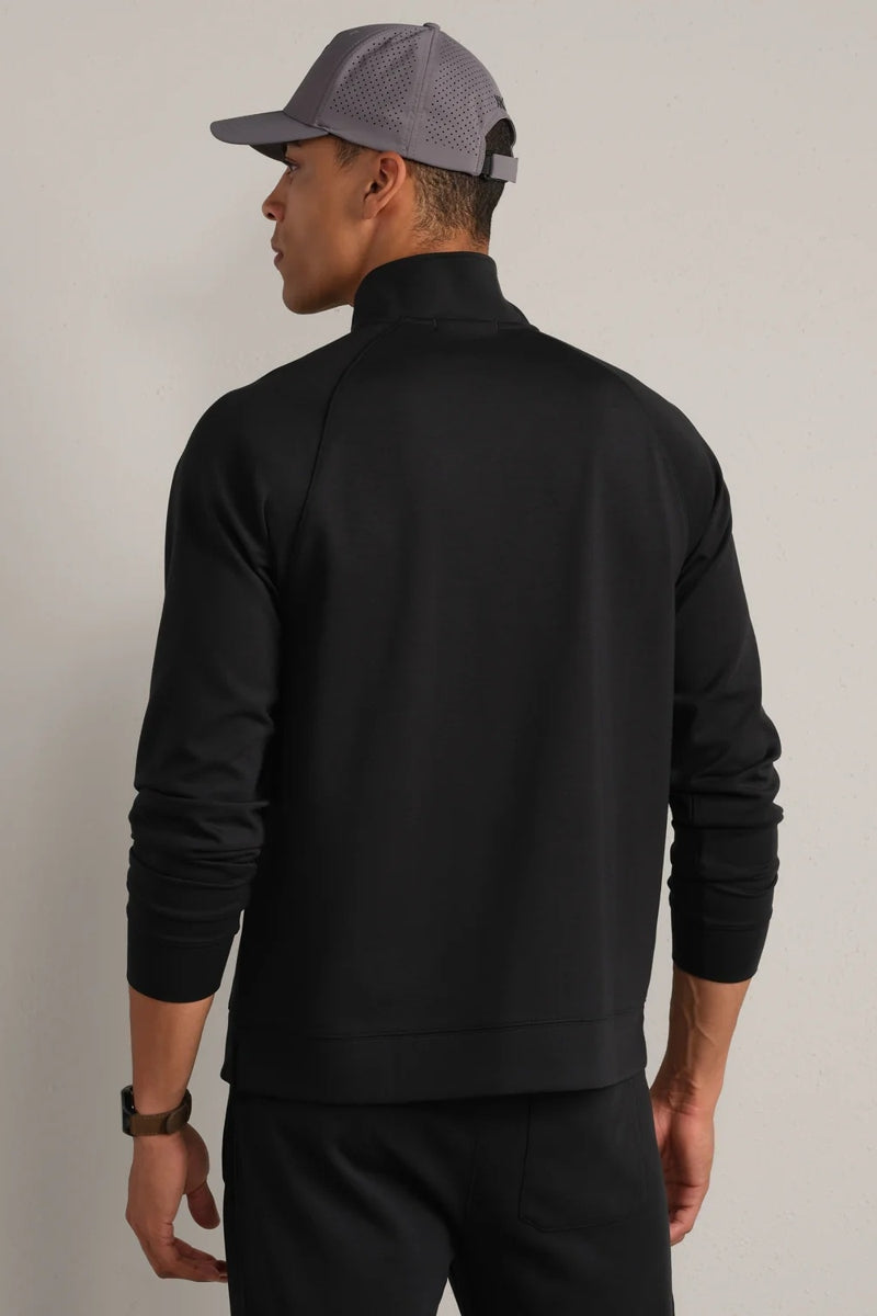 Wholesale,Rhone, Rhone Pure Black 1/4 Zip Raglan Shoulder Pullover, Black, Small-42-TagS