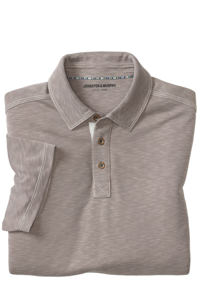 Wholesale,Johnston & Murphy, Johnston & Murphy Sand Vintage Slub Polo, Grey, Medium-44-TagMLarge-48-TagLExtra Large-50-TagXL