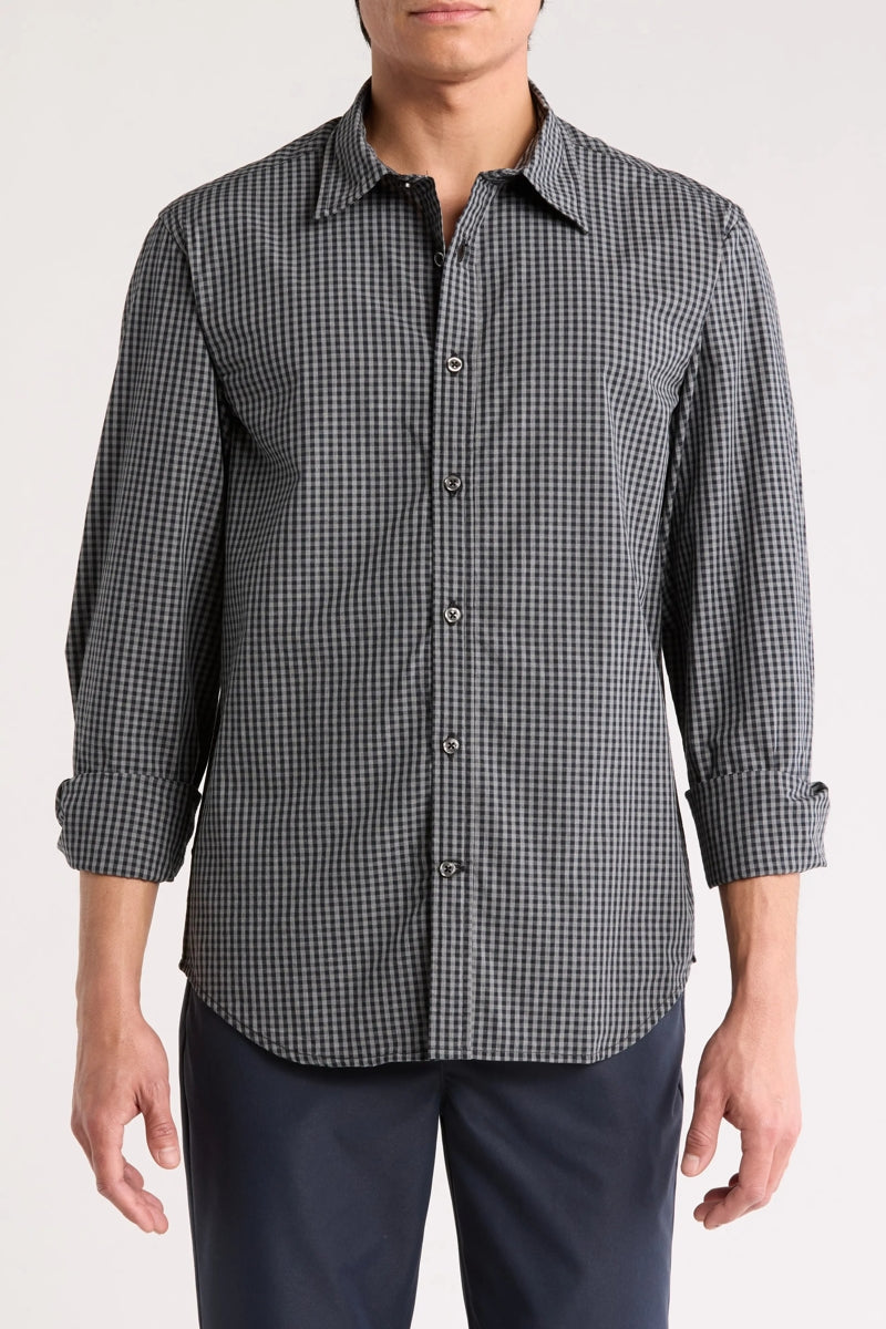 Wholesale,James Campbell, James Campbell Black Gingham Cotton-poplin Shirt, Black, Medium-43-TagMLarge-46-TagLExtra Large-50-TagXLExtra Extra Large-54-TagXXL