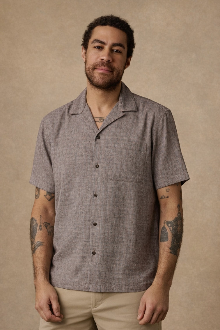 Wholesale,Faherty, Faherty Burgundy Wood Check Camp Shirt, Red, Large-46-TagL