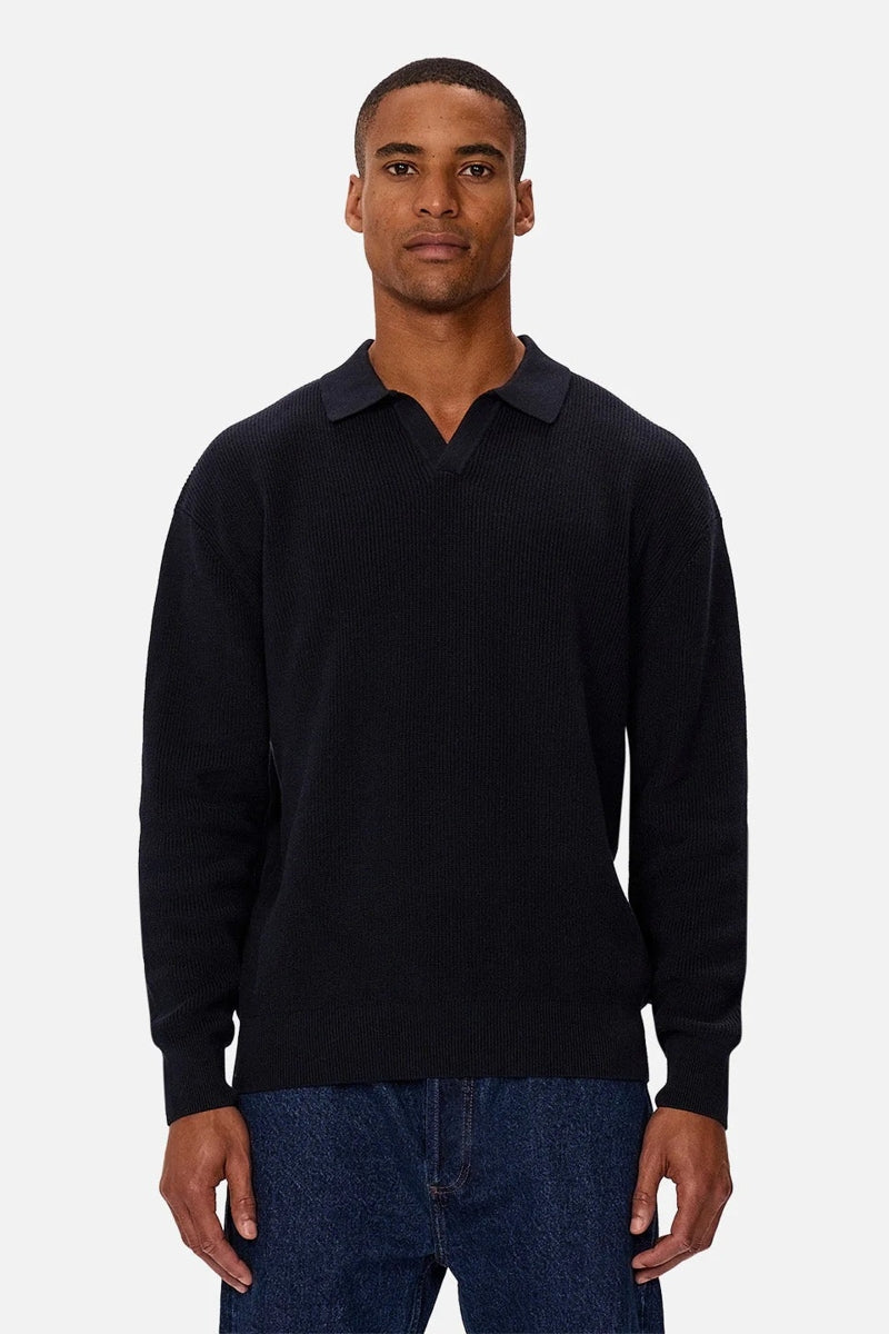 Wholesale,INDUSTRIE AUSTRALIA, INDUSTRIE AUSTRALIA Navy Texture Knitted Polo, Blue, Medium-46-TagMLarge-48-TagLExtra Large-50-TagXL