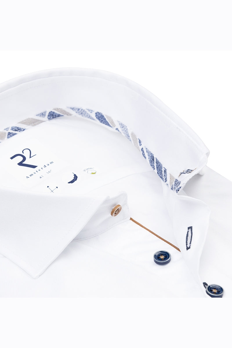 Direct From Brand,R2 Amsterdam, R2 Amsterdam White 100% Organic Cotton Shirt, White, Small-40-Tag38