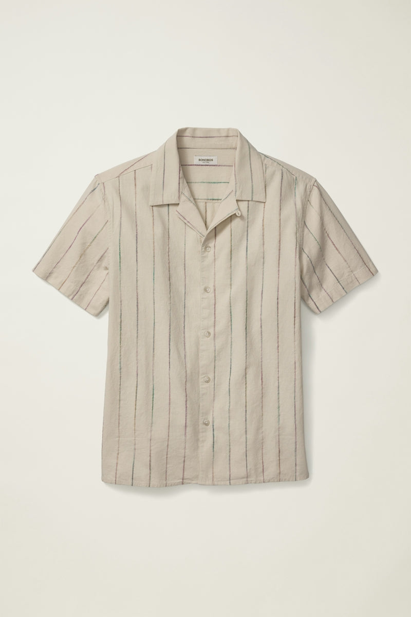 Wholesale,Bonobos, Bonobos Khaki Space Dye Stripe Shirt, Tan, Large-48-TagL