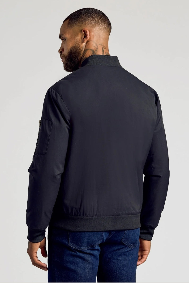 Faire,True Classic, True Classic Carbon Black Bomber Jacket, Black, Medium-44-TagM