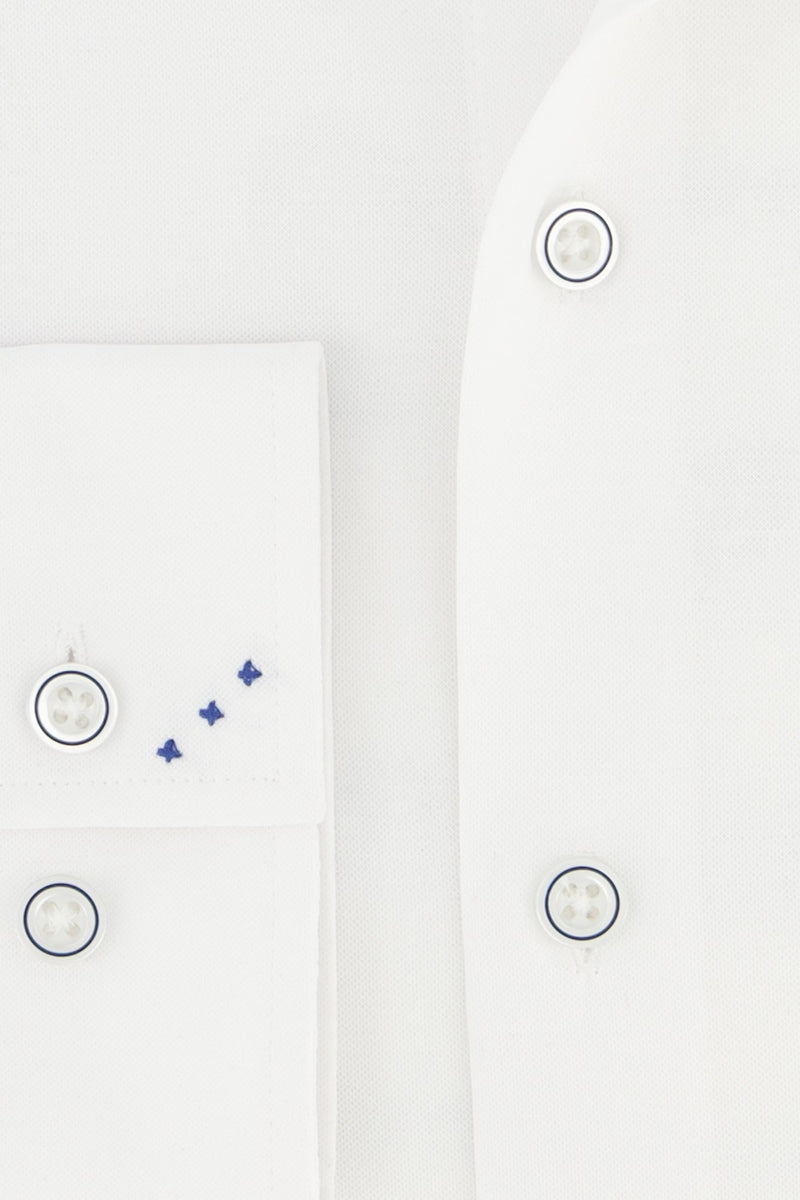 Direct From Brand,R2 Amsterdam, R2 Amsterdam White Knitted Pique Long Sleeve Dress Shirt, White, Medium-42-Tag40Large-45-Tag42Extra Large-47-Tag43Extra Large-49-Tag44Large-44-Tag41Medium-41-Tag39