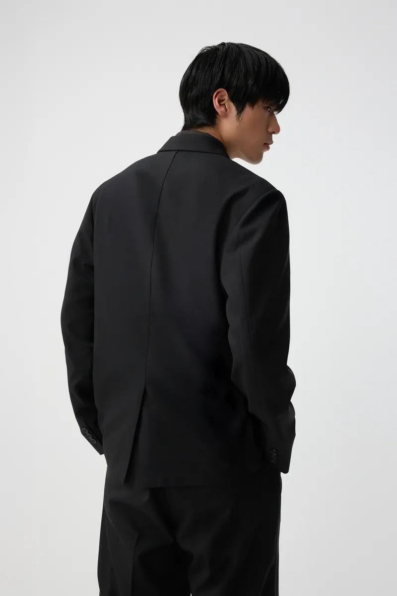 Direct From Brand,FYNE, FYNE Black Linen Feel Half-Lined Blazer, Black, Medium-44-TagMLarge-46-TagL