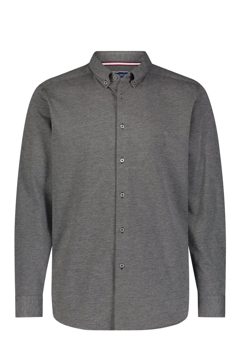 Wholesale,Luchiano Visconti, American Heritage Charcoal Twill All Way Stretch Knit Shirt, Grey, Extra Extra Large-53-TagXXL