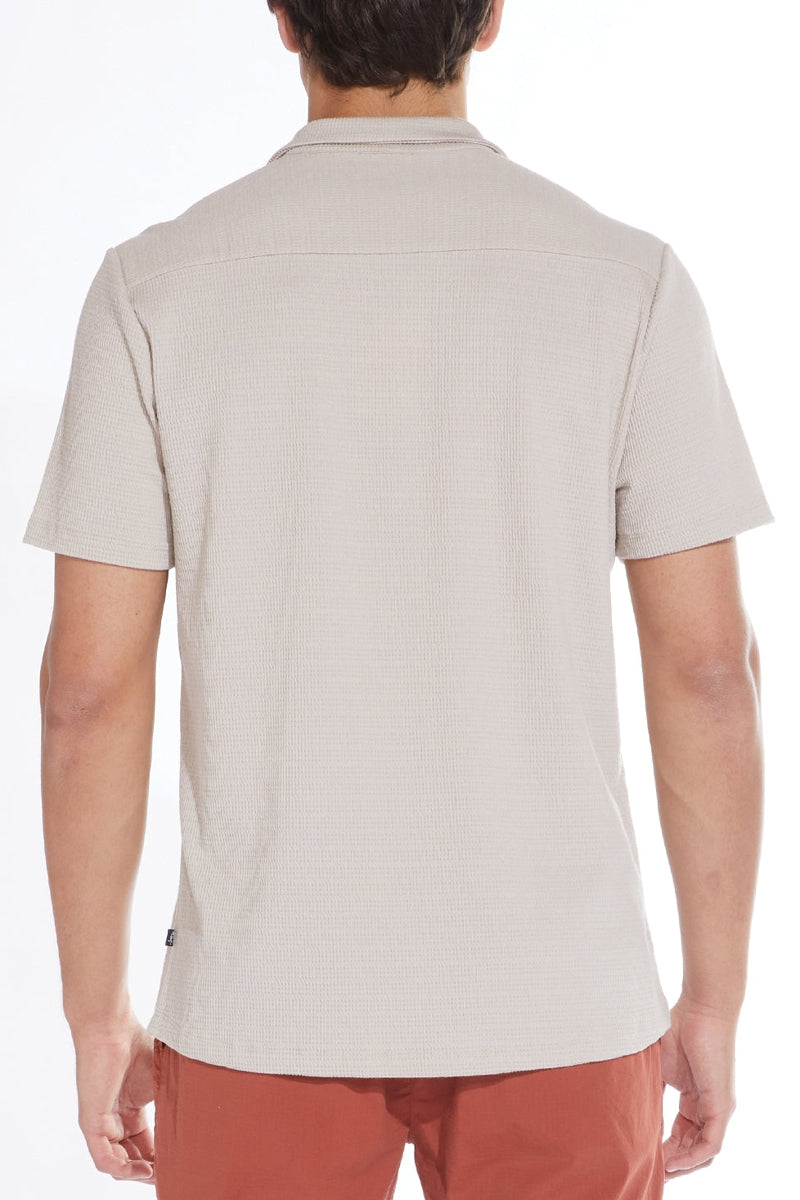 Wholesale,Civil Society, Civil Society Tan Striped Matelassé Knit Shirt, Tan, Medium-43-TagMLarge-45-TagLExtra Large-47-TagXL