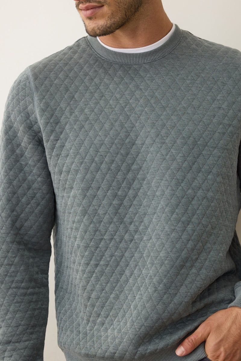 Wholesale,Marine Layer, Marine Layer Dusty Pine Corbet Quilted Sweatshirt, Green, Small-42-TagS