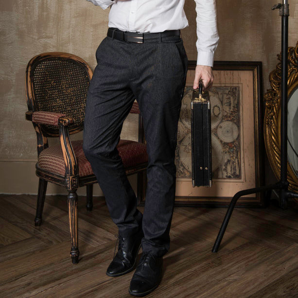 Brand Partner,PROFI, PROFI Grey Black Premium Cool-yarn Multi-pockets Smart Casual Functional Pants, Black, 30W-30L-Tag30