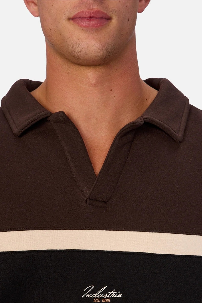 Wholesale,INDUSTRIE AUSTRALIA, INDUSTRIE AUSTRALIA Brown/Black Horizental Stripe V-neck Sweater Polo, Brown, Small-48-TagSMedium-50-TagMLarge-52-TagLExtra Large-54-TagXL