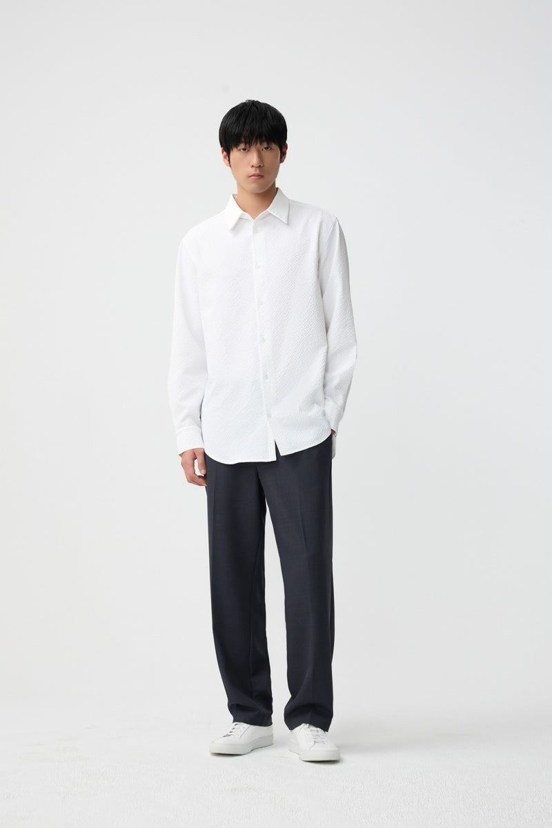 Direct From Brand,FYNE, FYNE White Bubble Cloth Textured Shirt, White, Medium-46-TagMLarge-48-TagLExtra Large-50-TagXL