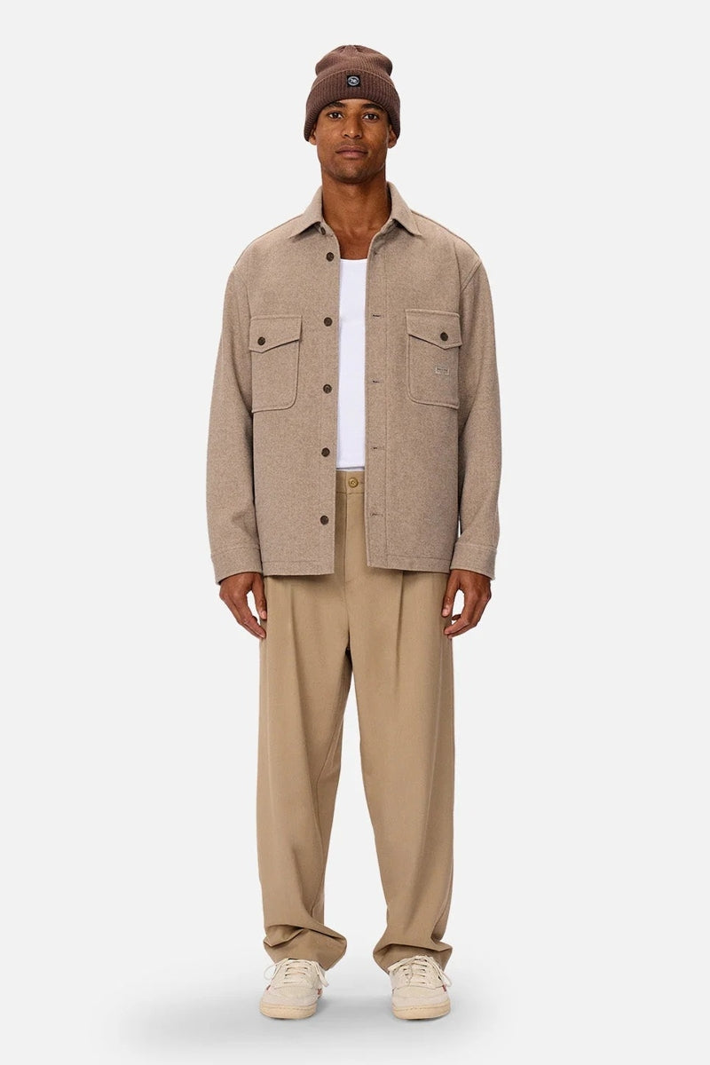 Wholesale,INDUSTRIE AUSTRALIA, INDUSTRIE AUSTRALIA Taupe Brushed Shacket, Tan, Medium-46-TagMLarge-48-TagLExtra Large-50-TagXLSmall-44-TagS