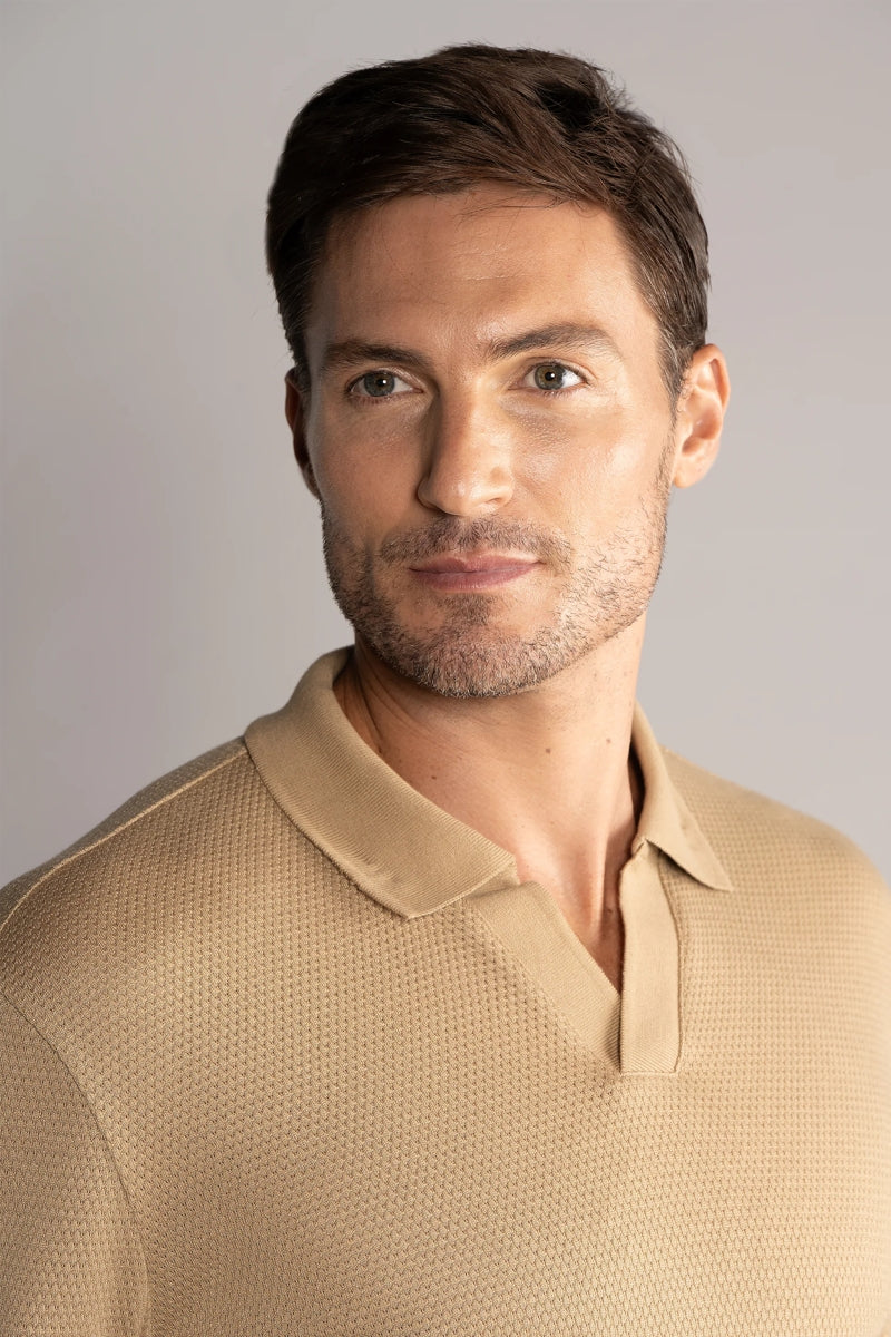 Wholesale,Twillory, Twillory Camel Performance Knit Sweater Polo, Tan, Small-40-TagSMedium-42-TagMLarge-44-TagLExtra Large-47-TagXLExtra Extra Large-50-TagXXL