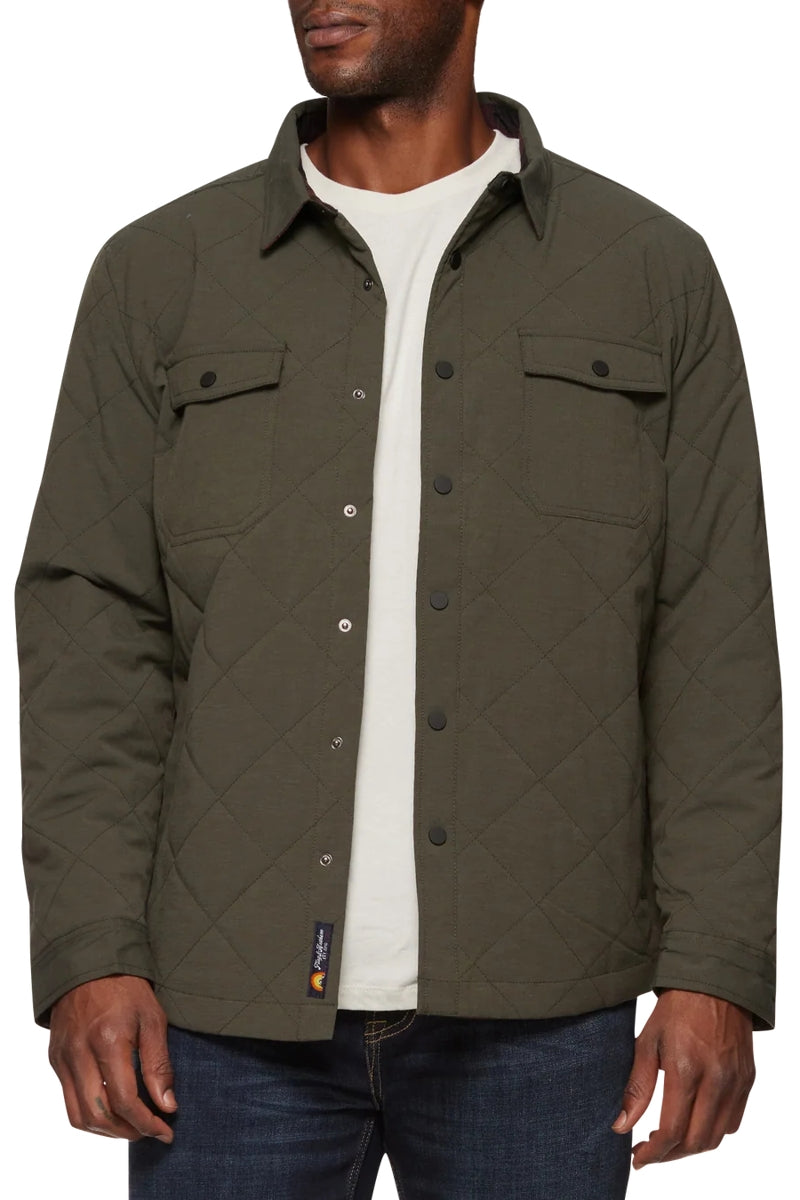 Wholesale,Flag & Anthem, Flag & Anthem Olive Flannel-Lined Quilted Jacket, Green, Medium-46-TagMLarge-48-TagLExtra Large-51-TagXL