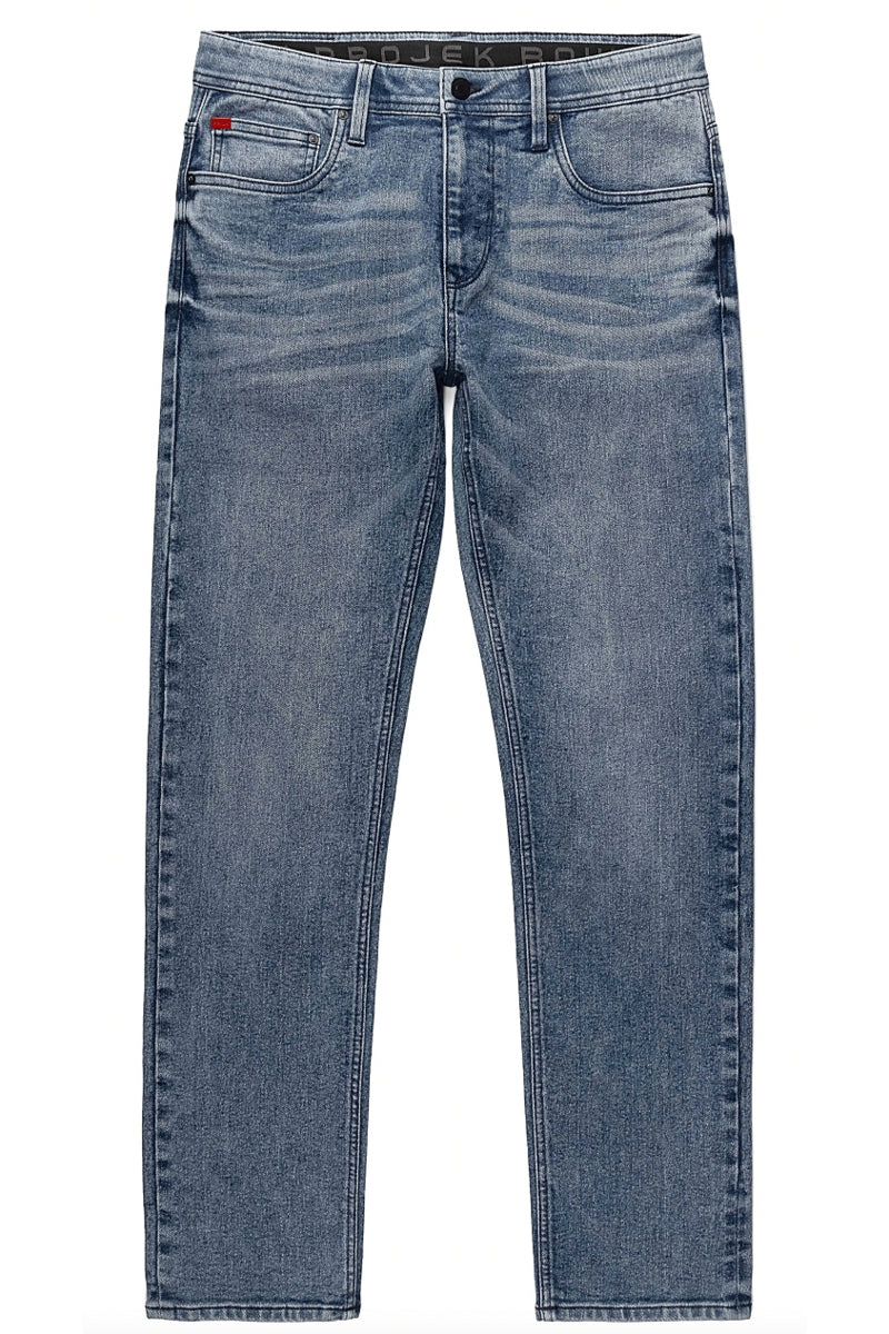Wholesale,Projek Raw, Projek Raw Indigo Wash 5-Pocket Slim Fit Jeans, Blue, 33W-32L-Tag33