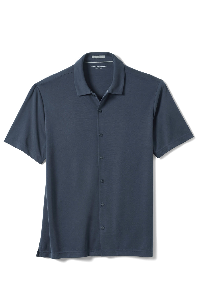 Wholesale,Johnston & Murphy, Johnston & Murphy Navy Vintage Birdseye Knit Shirt, Blue, Large-47-TagLExtra Large-52-TagXLExtra Extra Large-55-TagXXL