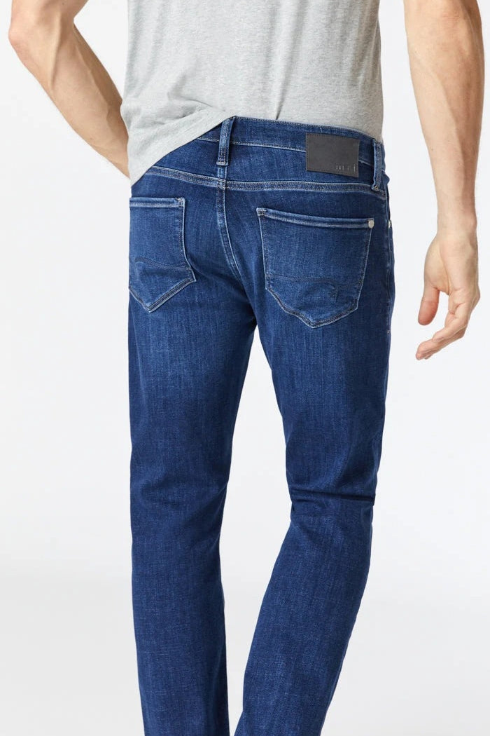 Wholesale,Mavi, Mavi Dark Used Brushed Feather Blue Zach Straight Leg Jeans, Blue, 34W-34L-Tag34