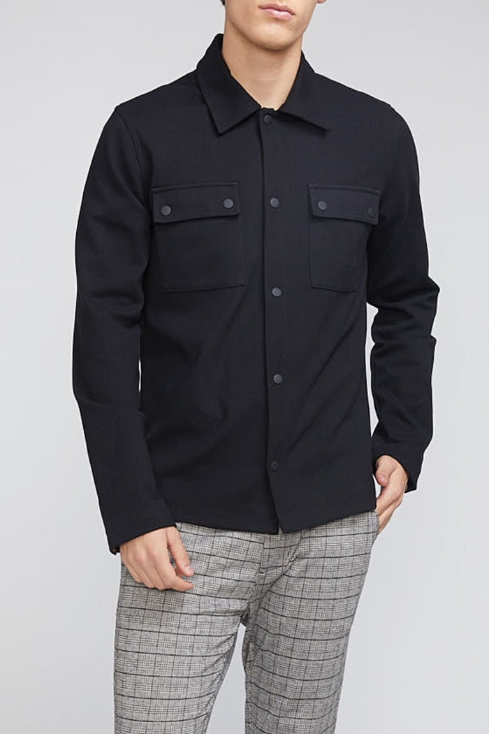Wholesale,Civil Society, Civil Society Black Snap Front Knit Shacket, Black, Large-46-TagL