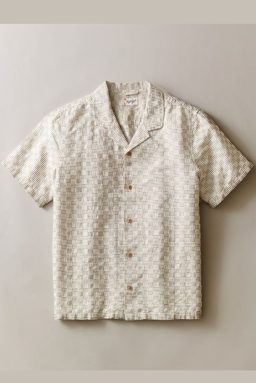 Wholesale,Marine Layer, Marine Layer Natural/Brown Check Dobby Textured Resort Shirt, Cream, Small-41-TagSMedium-44-TagMLarge-46-TagL