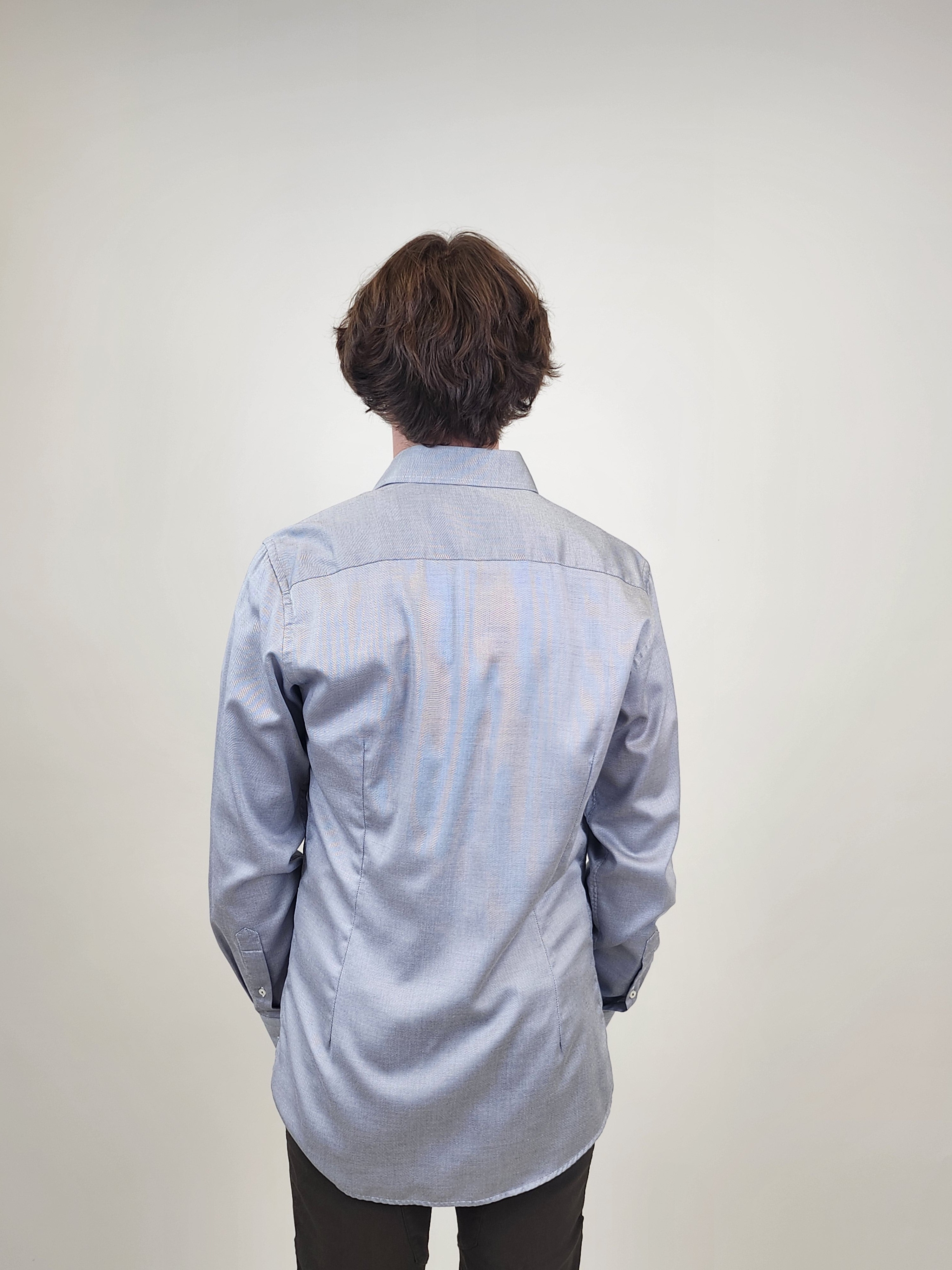The RealReal,Eton, Eton Light Grey Jaquard Button Up Shirt, , 