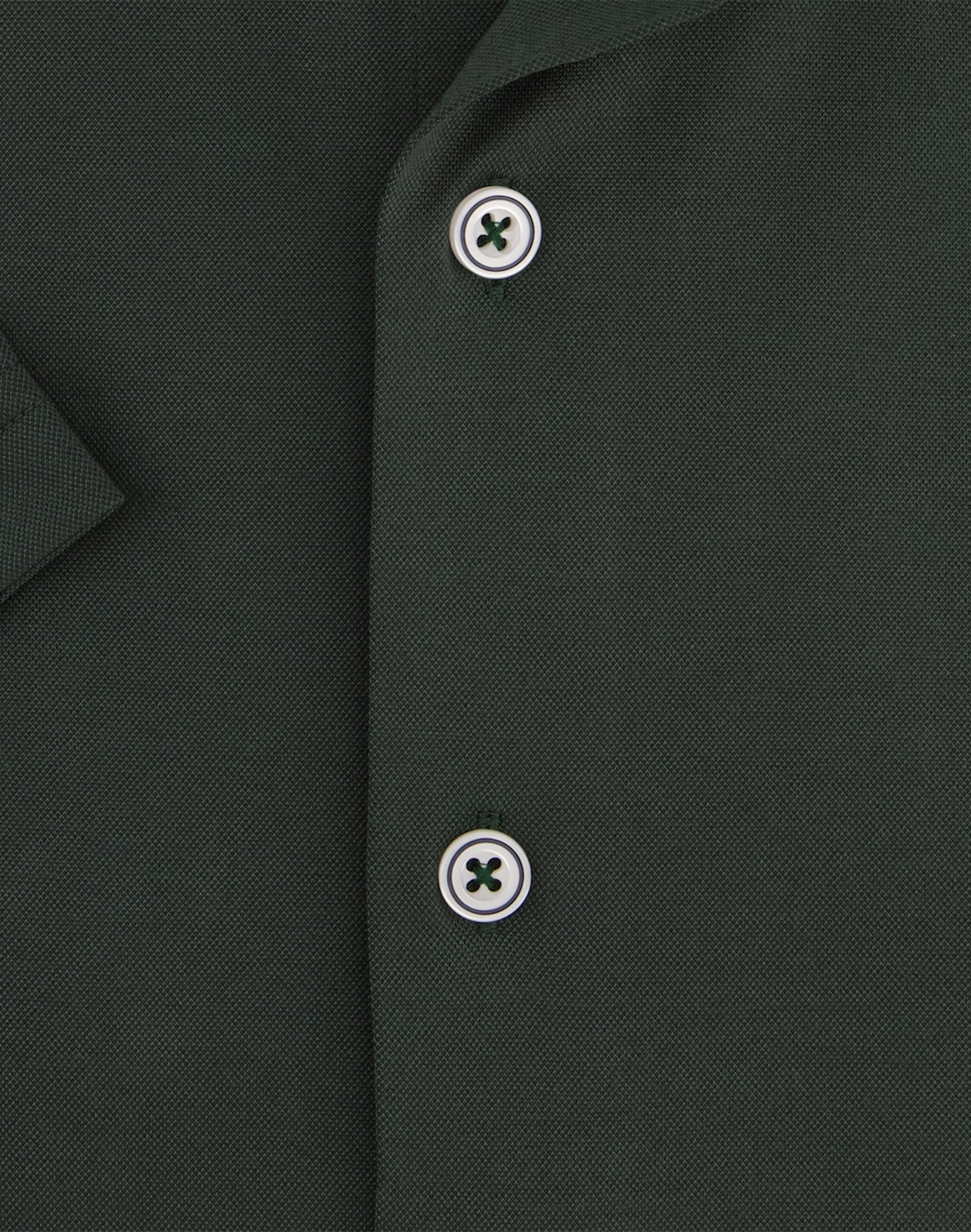 Brand Partner,R2 Amsterdam, R2 Amsterdam Dark Green Knitted Pique Short Sleeve Shirt, Green, Medium-42-Tag40