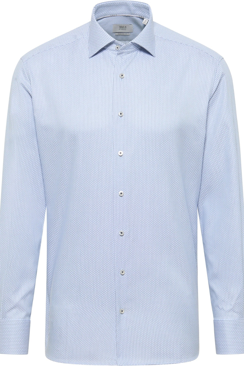 Wholesale,1863 by Eterna, 1863 by Eterna Blue Geo Structured Modern Fit Shirt, Blue, Large-48-Tag16