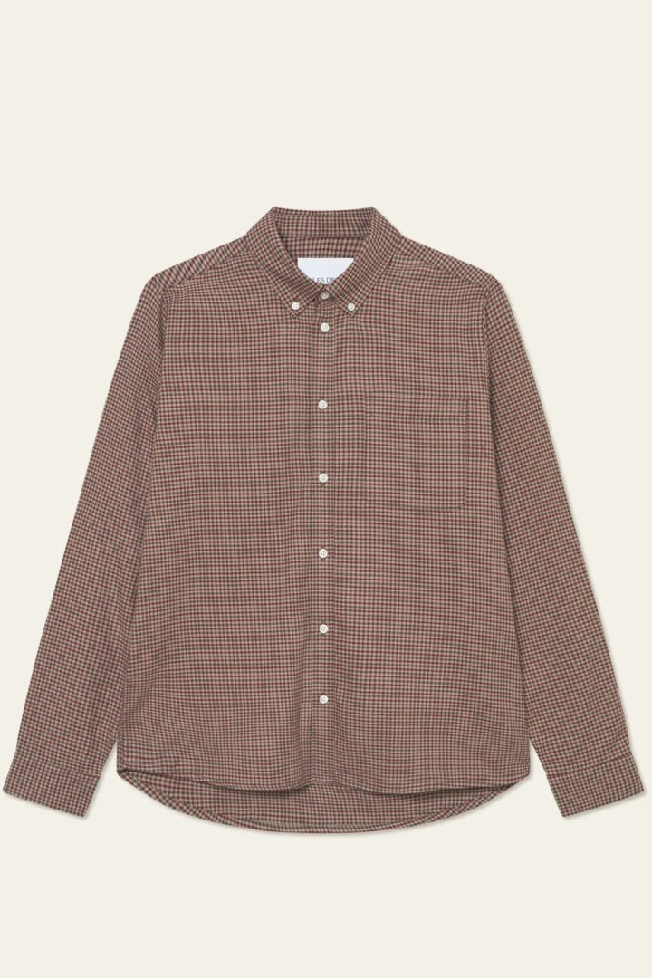 Wholesale,Les Deux, Les Deux Brown Check Brushed Flannel Shirt, Brown, Large-46-TagL