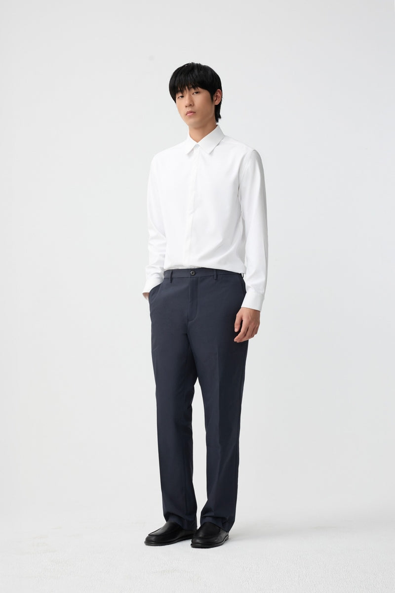 Direct From Brand,FYNE, FYNE White Moisture Absorption Slim Fit Dress Shirt, White, Large-43-TagL