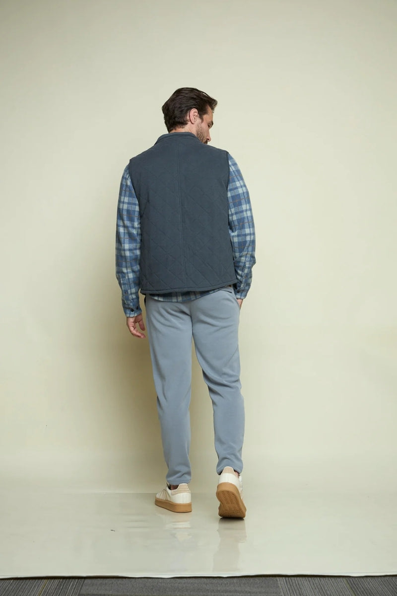 Wholesale,Fundamental Coast, Fundamental Coast Smoke Full Zip Quilted Vest, Grey, Large-45-TagL