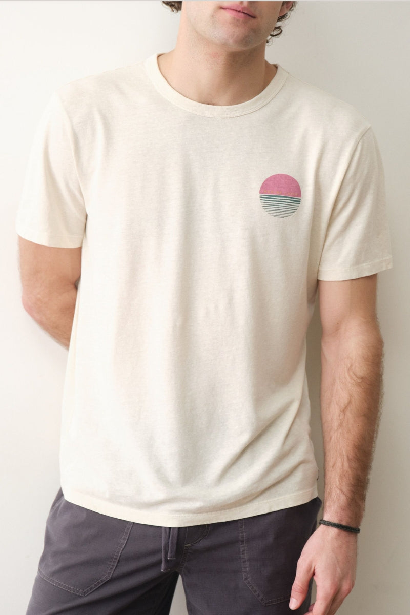 Wholesale,Marine Layer, Marine Layer Cream Hemp Cotton Graphic Tee, White, Small-41-TagSMedium-44-TagMLarge-48-TagLExtra Extra Large-52-TagXXL