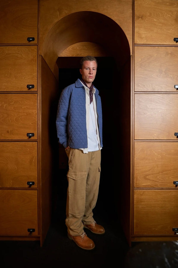 Kuwalla Blue Quilted Corduroy Shacket