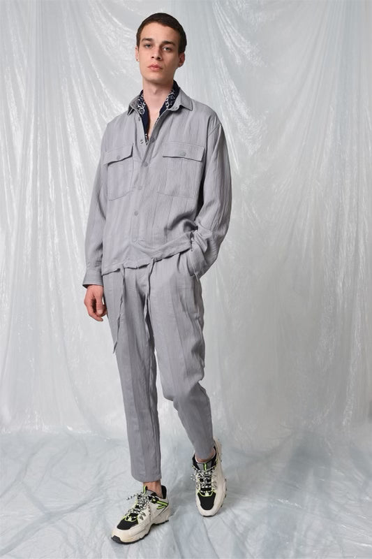Clothing Supplier,Antioch, Antioch Light Grey Tonal Stripe Relaxed Fit Drawstring Pant, Grey, 34W-30L-TagL28W-30L-TagM27W-30L-TagS30W-30L-TagXL