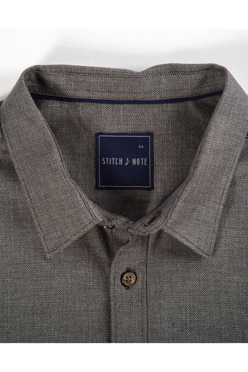 Stitch Note Charcoal 100% Egyptian Cotton Shirt