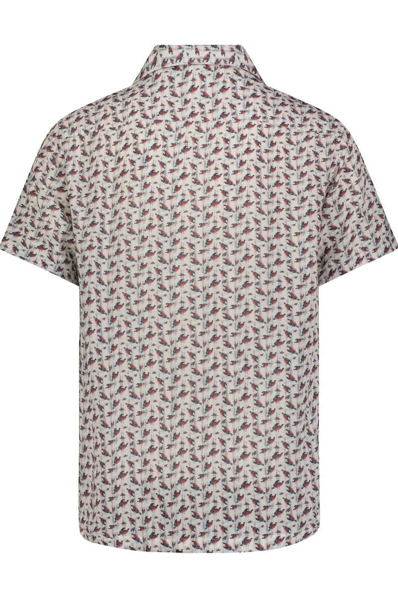 American Heritage Multi Turtle Print Stretch Short Sleeve Shirt