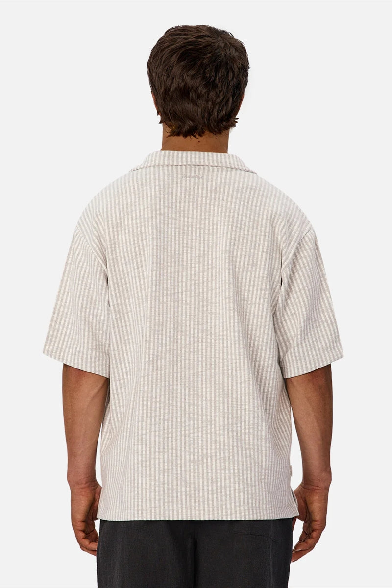 Wholesale,INDUSTRIE AUSTRALIA, INDUSTRIE AUSTRALIA Grey/Off White Knit Textured Stripe Shirt, Grey, Small-43-TagSMedium-45-TagMLarge-48-TagLExtra Large-50-TagXL